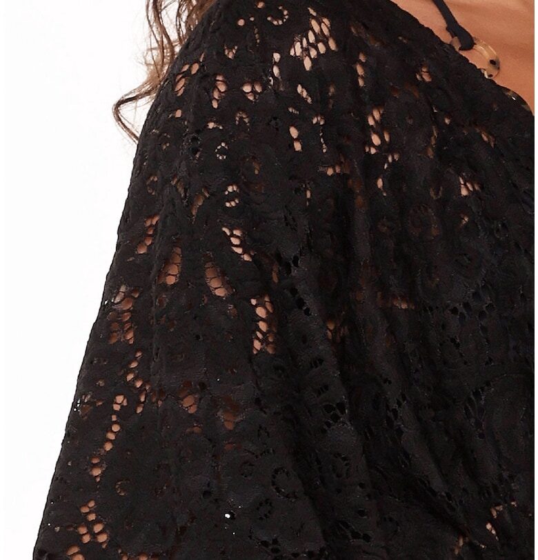 Дантелено кимоно 31473 с връзка - Черен LingaDore