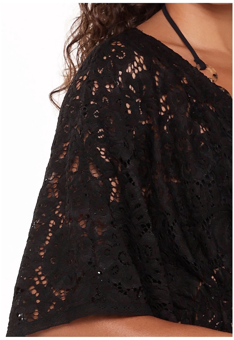 Дантелено кимоно 31473 с връзка - Черен LingaDore