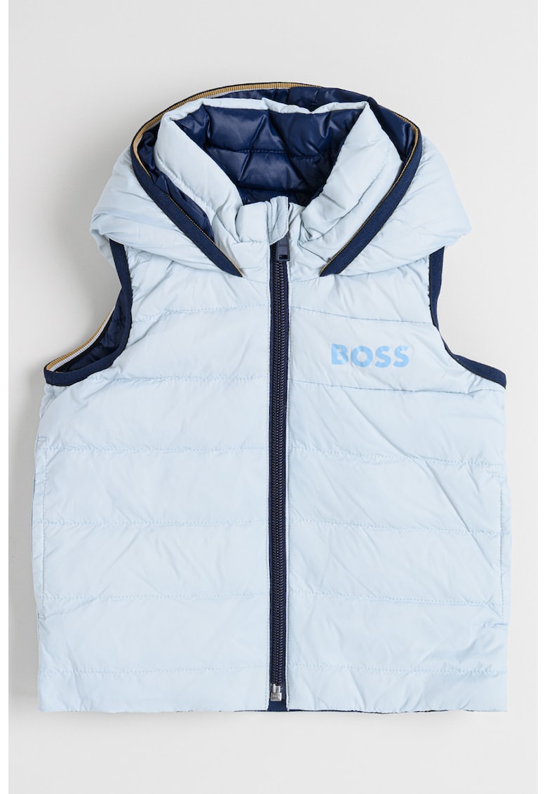 Двулицев елек с пухена вата - Пастелносин BOSS Kidswear
