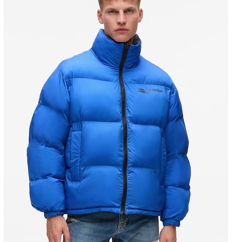 Двулицево ватирано зимно яке - Черен/Кралско Синьо KARL LAGERFELD JEANS