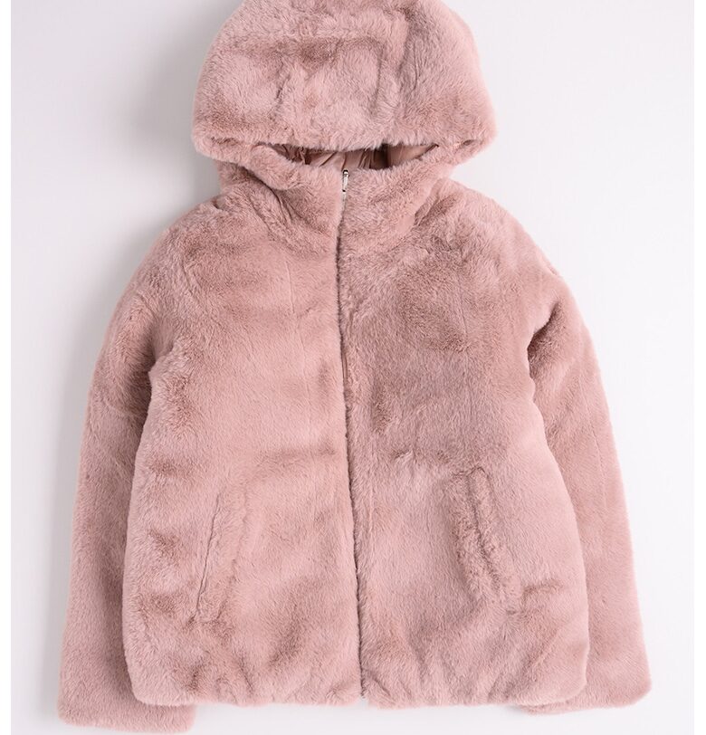 Двулицево зимно яке с качулка - Прашно розово Colmar