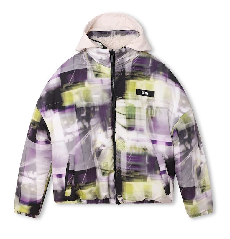 Двулицево зимно яке с отделяща се качулка DKNY