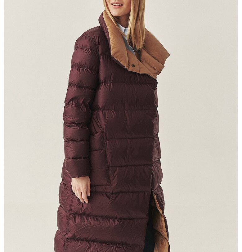 Двулицево зимно яке с пухена вата - Тъмновиолетов Tatuum