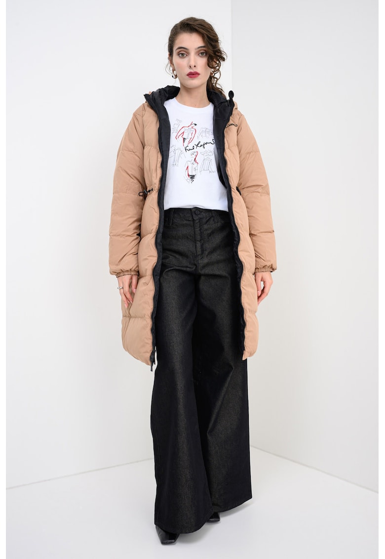 Двулицево пухено яке - Избеляло черно Karl Lagerfeld