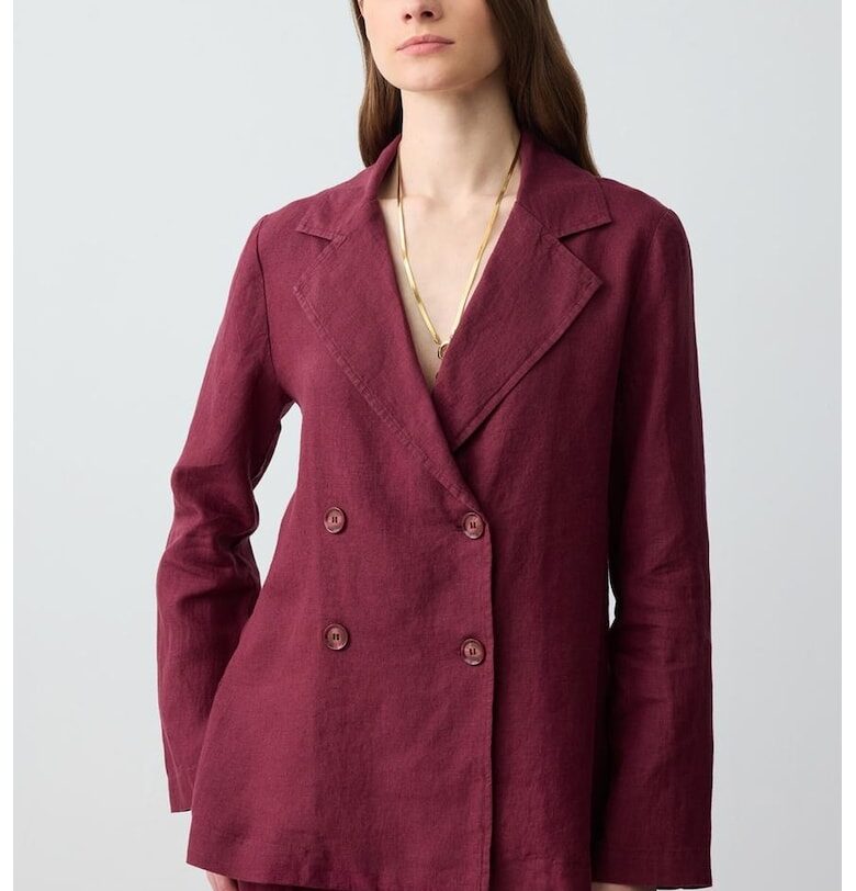Двуредно сако с лен - Бордо JIMMY KEY