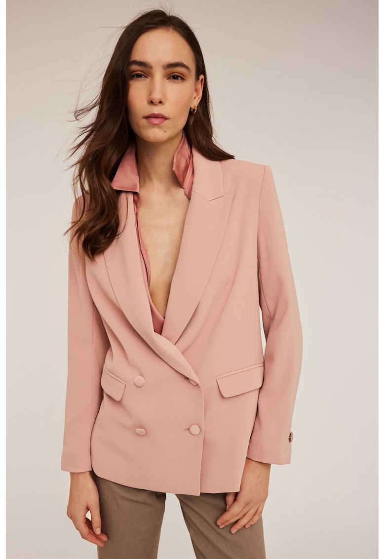 Двуредно свободно сако - Розова сьомга Motivi