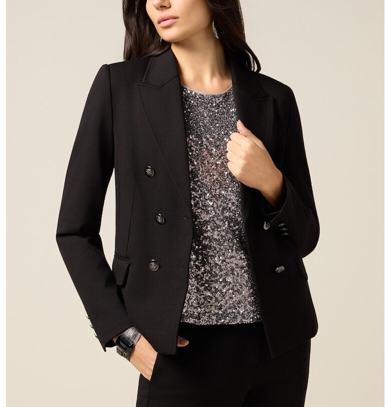 Двуредно слим сако - Черен Oltre