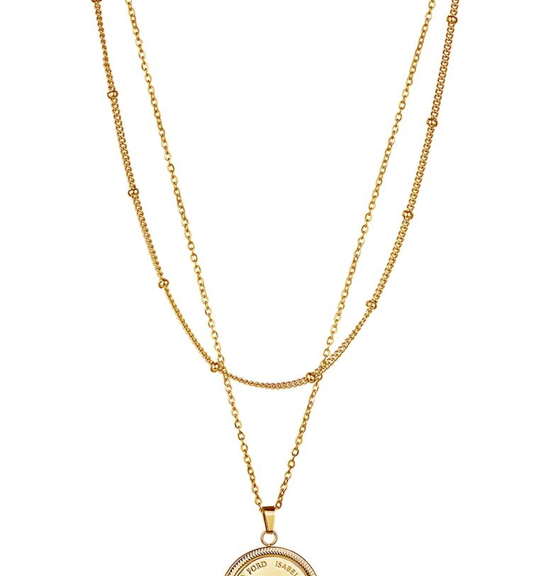 Двуредово колие от неръждаема стомана с висулка Isabella Ford