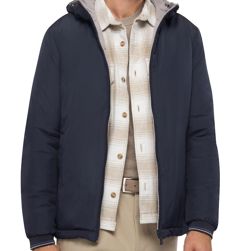 Двустранно яке Jharrod с качулка - Сив/Тъмносин Geox