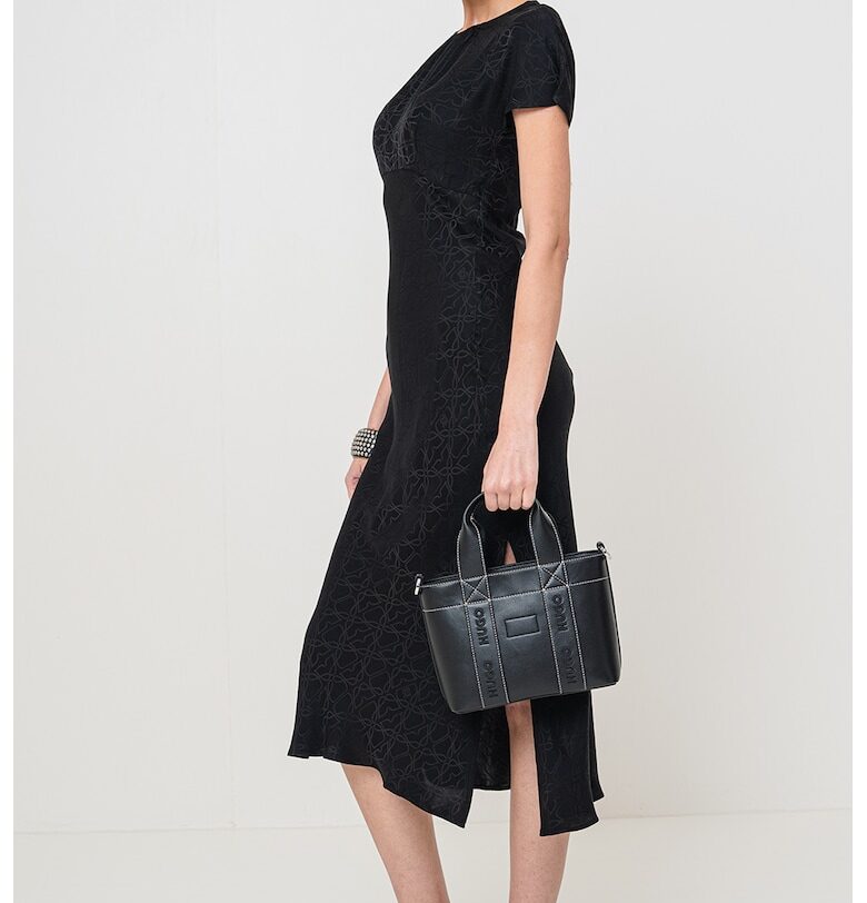 Десенирана миди рокля - Черен HUGO