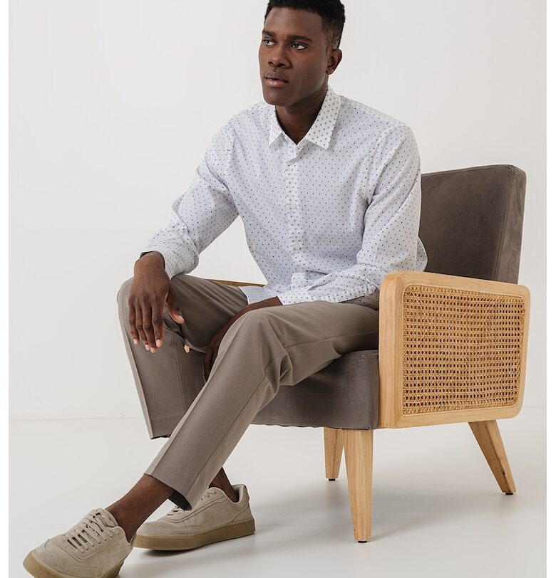 Десенирана риза с остра яка - Черен/Бял ARMANI EXCHANGE