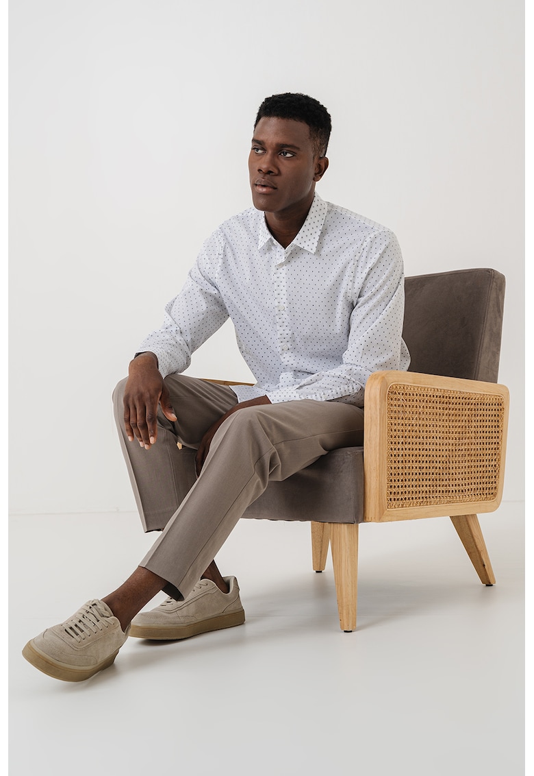 Десенирана риза с остра яка - Черен/Бял ARMANI EXCHANGE