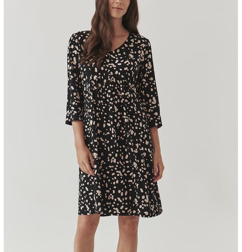 Десенирана рокля Nerto - Черен/Крем Tatuum