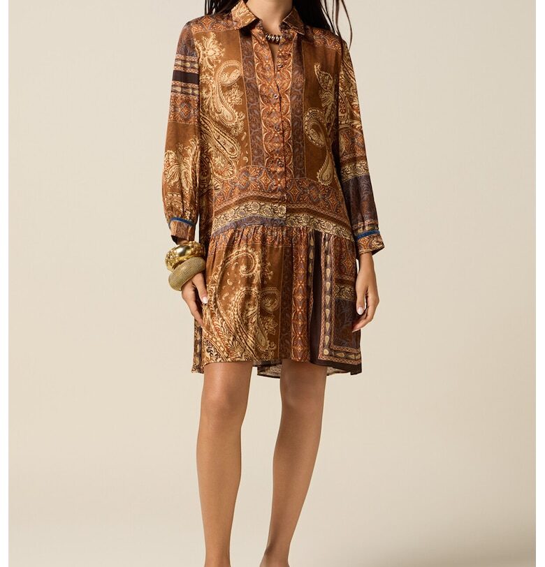 Десенирана рокля-риза - Многоцветен Oltre