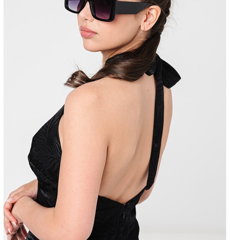 Десенирана рокля с презрамка на врата - Черен GUESS