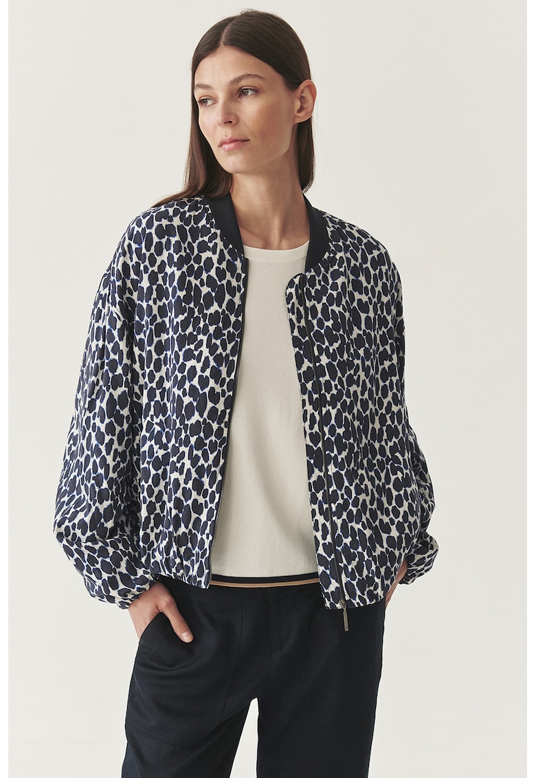 Десенирано яке бомбър - Бял/Тъмносин Tatuum