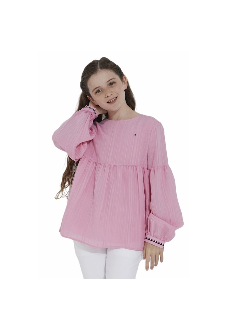 Детска блуза Textured Stripe Top - Розово Tommy Hilfiger