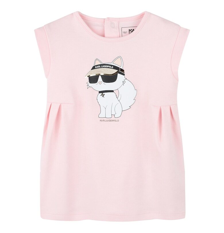 Детска рокля за момиче Karl Lagerfeld - Z30510 475 - Органичен памук KARL LAGERFELD KIDS