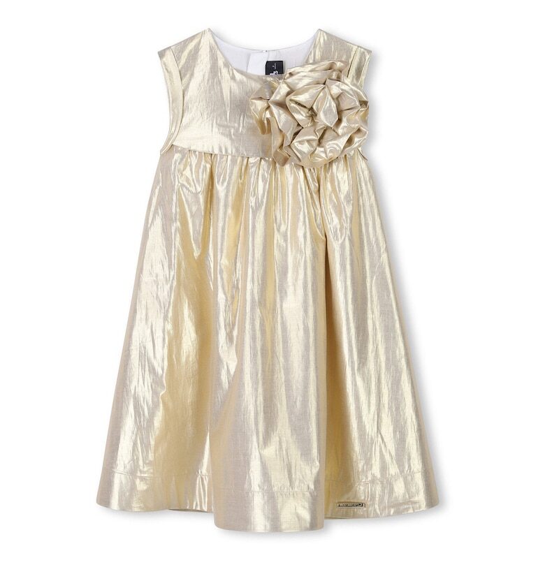 Детска рокля за момичета Karl Lagerfeld - златиста - Златист KARL LAGERFELD KIDS
