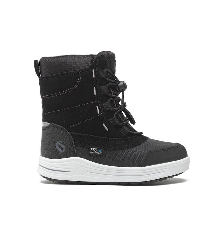 Детски боти  24964 Естествена кожа Черни Leaf