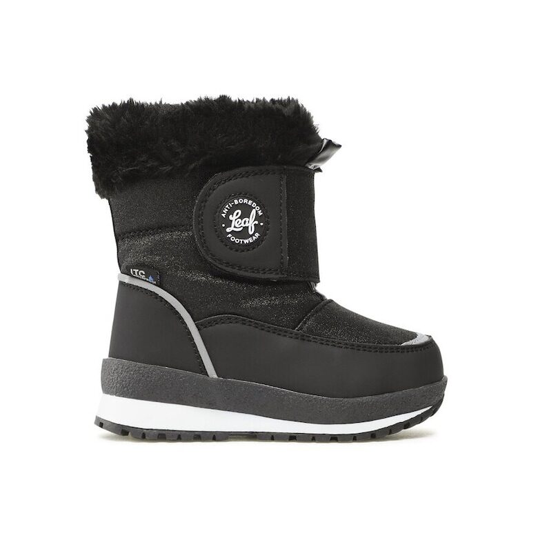 Детски боти  24995 Еко кожа Черни Leaf