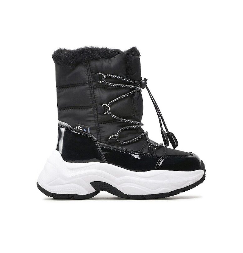 Детски ботуши -  24889 - Екокожа - Черни Leaf