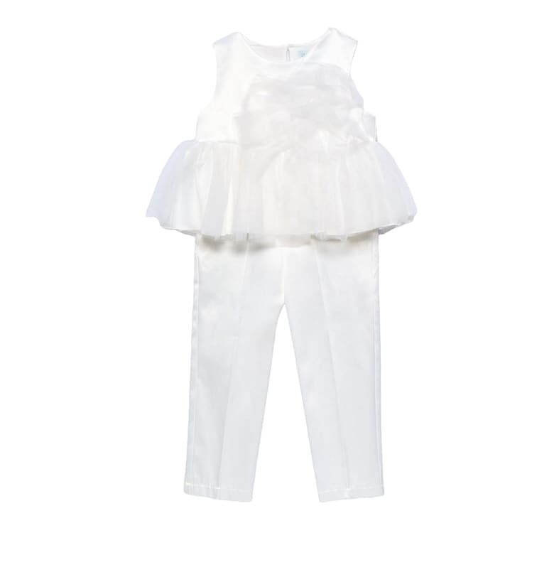 Детски костюм - Abel & Lula - полиестер/еластан/полиамид - бял Abel and Lula