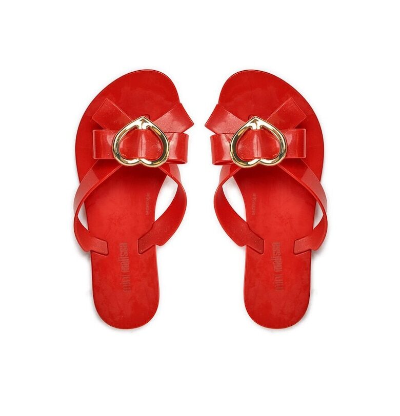 Детски обувки -  303828 - Синтетика - Златни - Червен Melissa