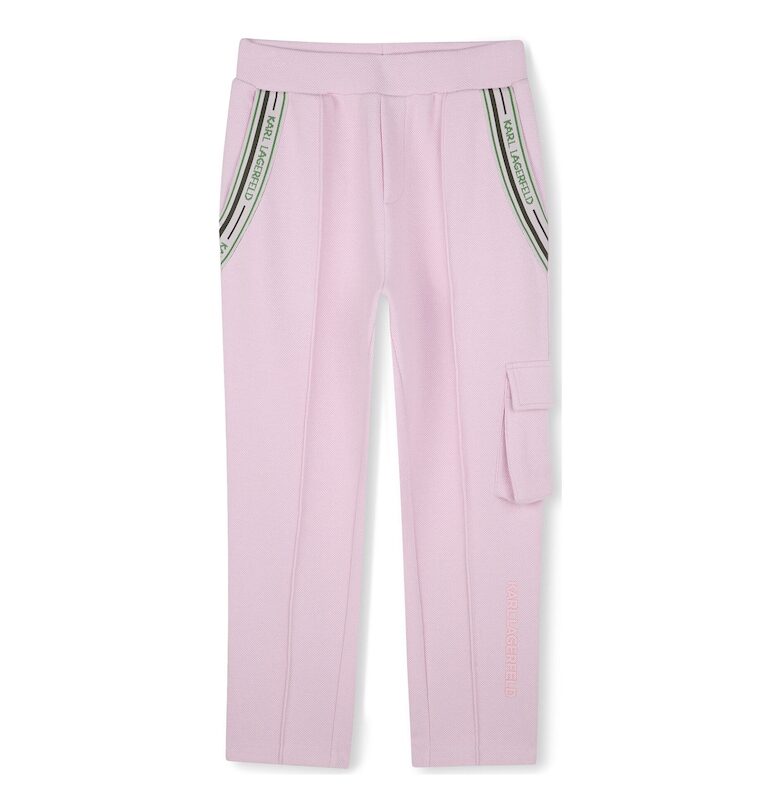 Детски спортен панталон Karl Lagerfeld за момичета - Z30451 46 - Полиестер/Памук - Розов - Розово KARL LAGERFELD KIDS
