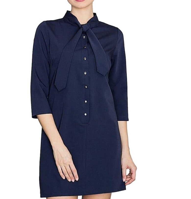 Дневна рокля - Ленитиф - Полиестер/Вискоза - Морско синьо Lenitif