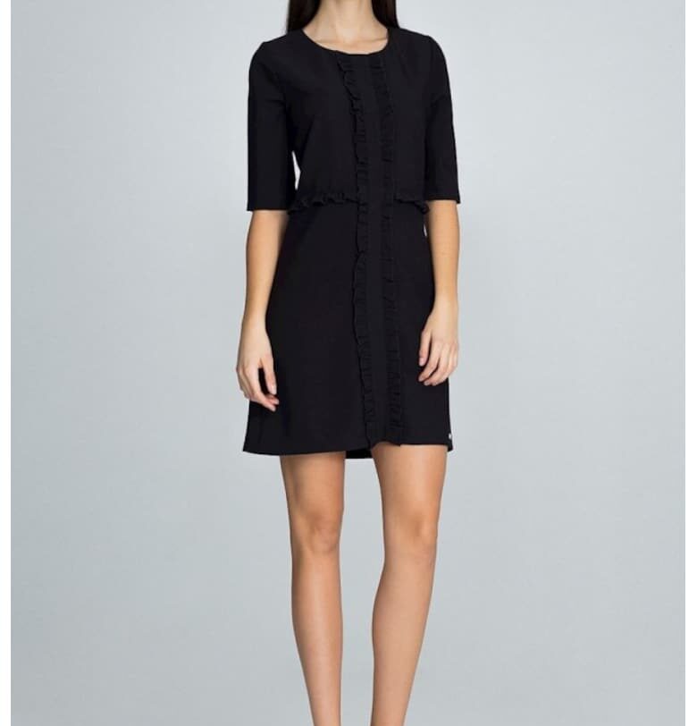 Дневна рокля модел 116230 Фиг - Черен Figl