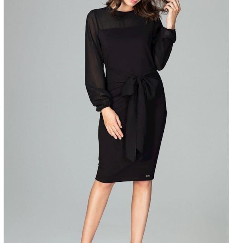 Дневна рокля модел 122503  Черен Lenitif