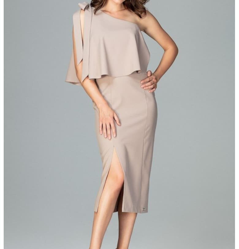 Дневна рокля модел 122512  Бежов Lenitif