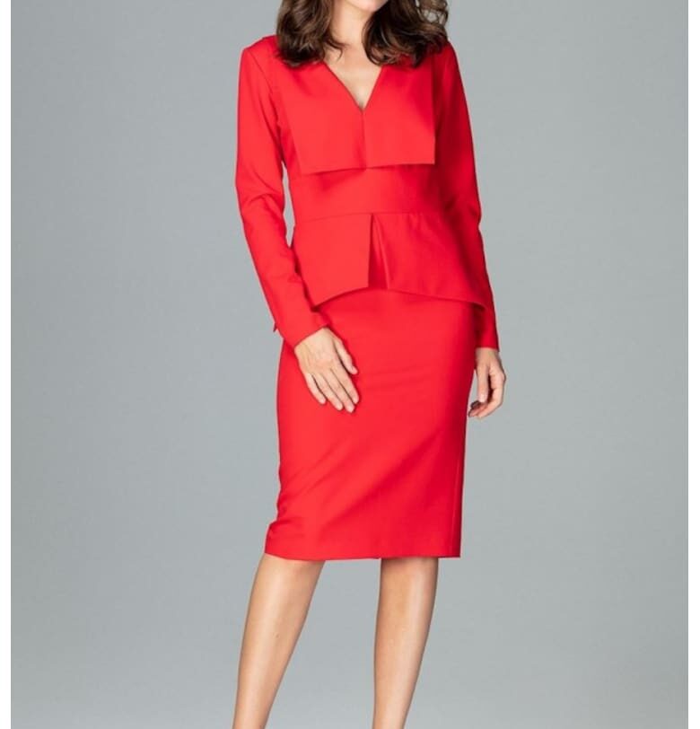 Дневна рокля модел 122522  Червен Lenitif