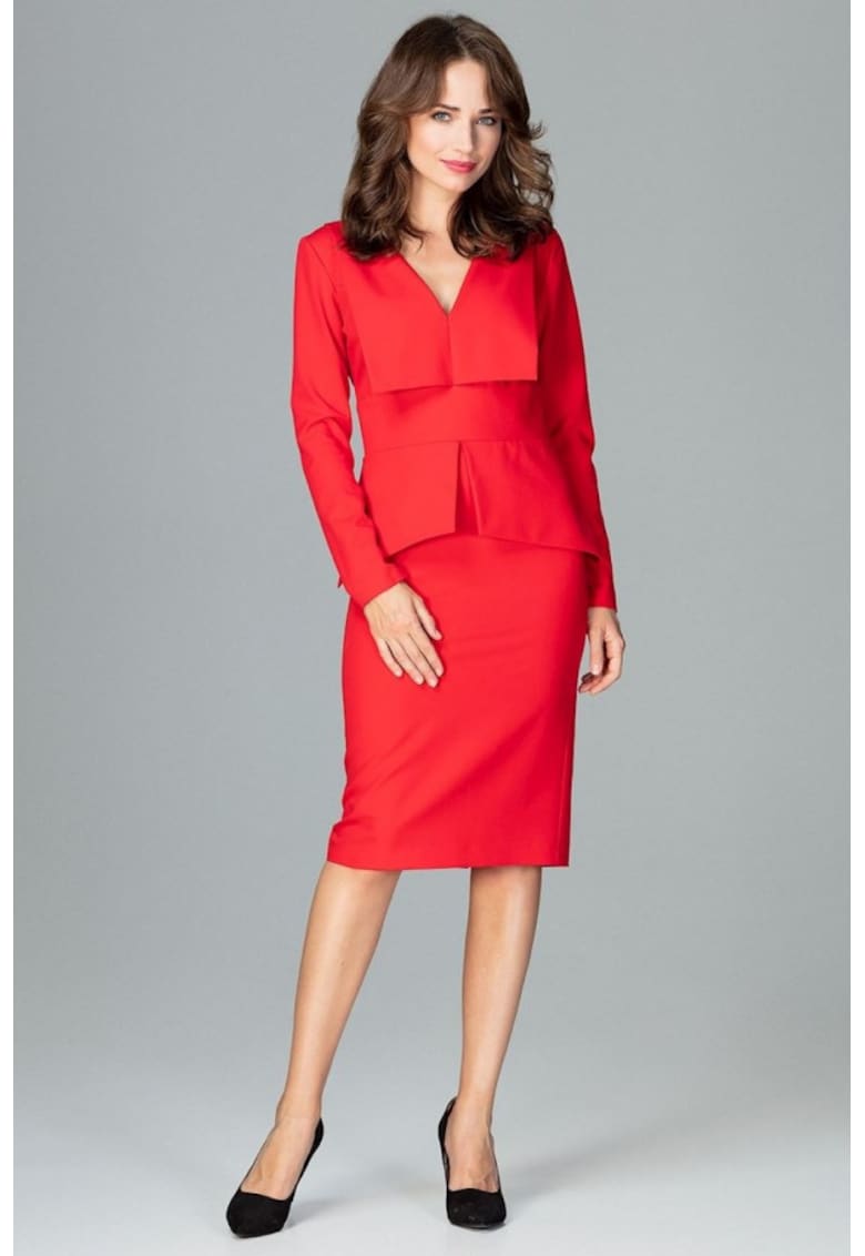 Дневна рокля модел 122522 Червен Lenitif