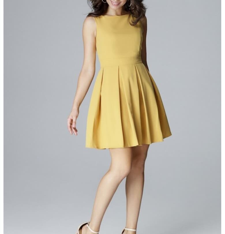 Дневна рокля модел 123545  Жълт Lenitif