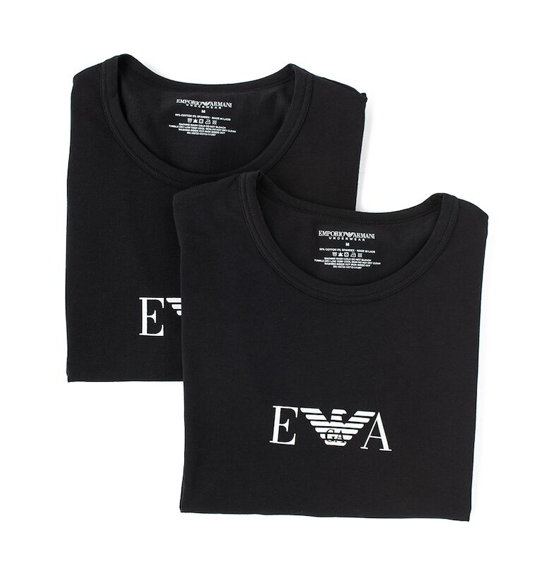 Домашна тениска - 2 броя A - Черен Emporio Armani Underwear