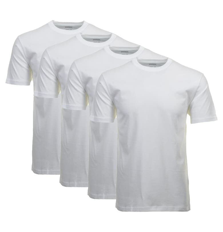 Домашна тениска с овално деколте - 4 броя - Бял Ragman