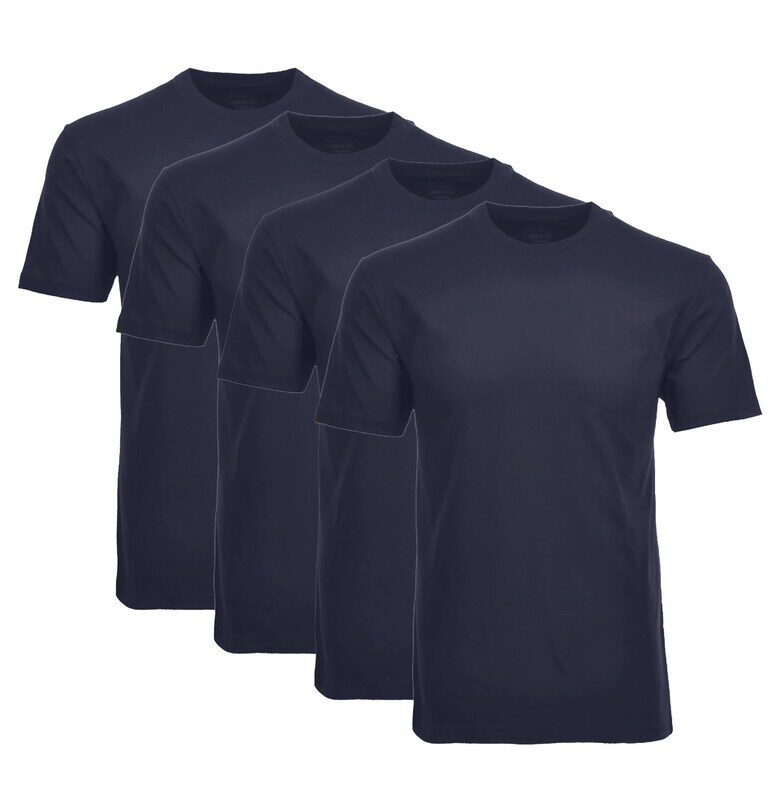 Домашна тениска с овално деколте - 4 броя - Тъмносин Ragman