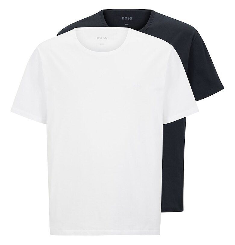 Домашни памучни тениски - 2 броя - Бял/Тъмносин BOSS