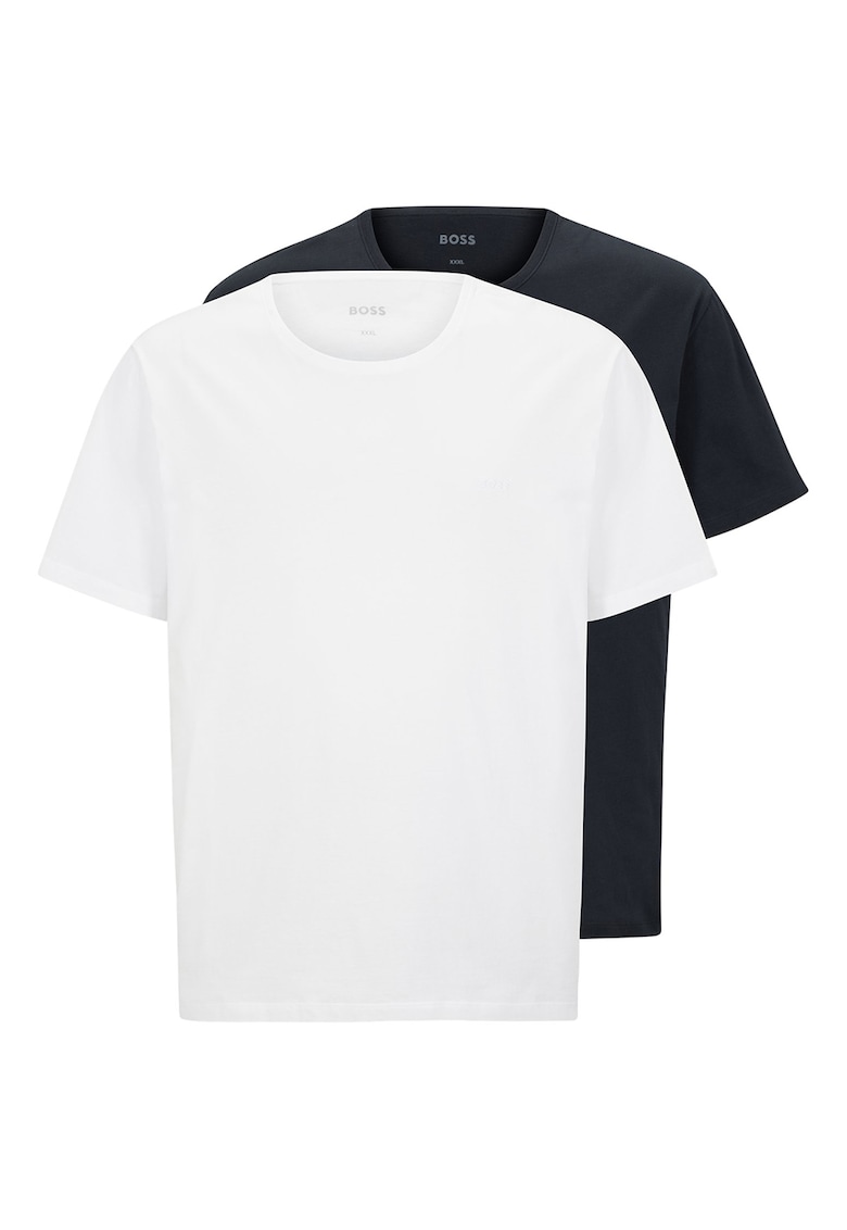 Домашни памучни тениски - 2 броя - Бял/Тъмносин BOSS