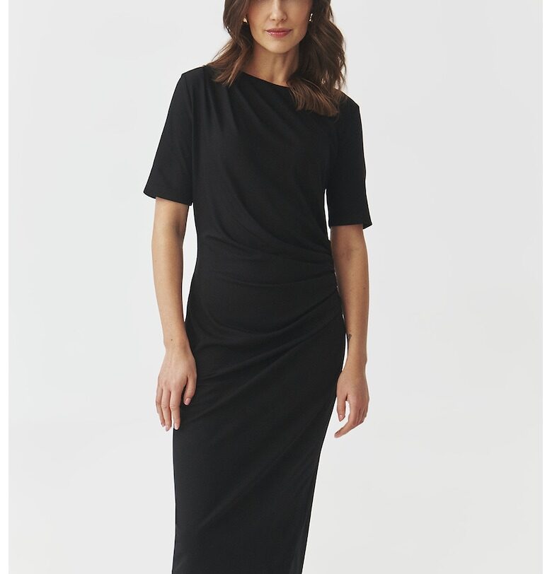 Драпирана миди рокля Primrose - Черен Tatuum