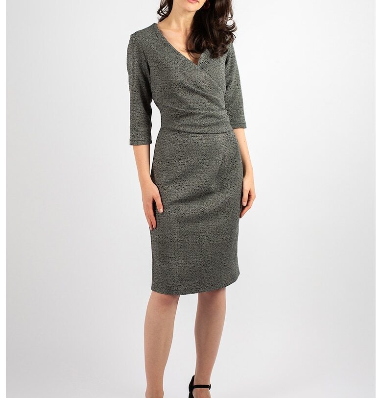 Драпирана рокля Alix - Сив меланж Couture de Marie