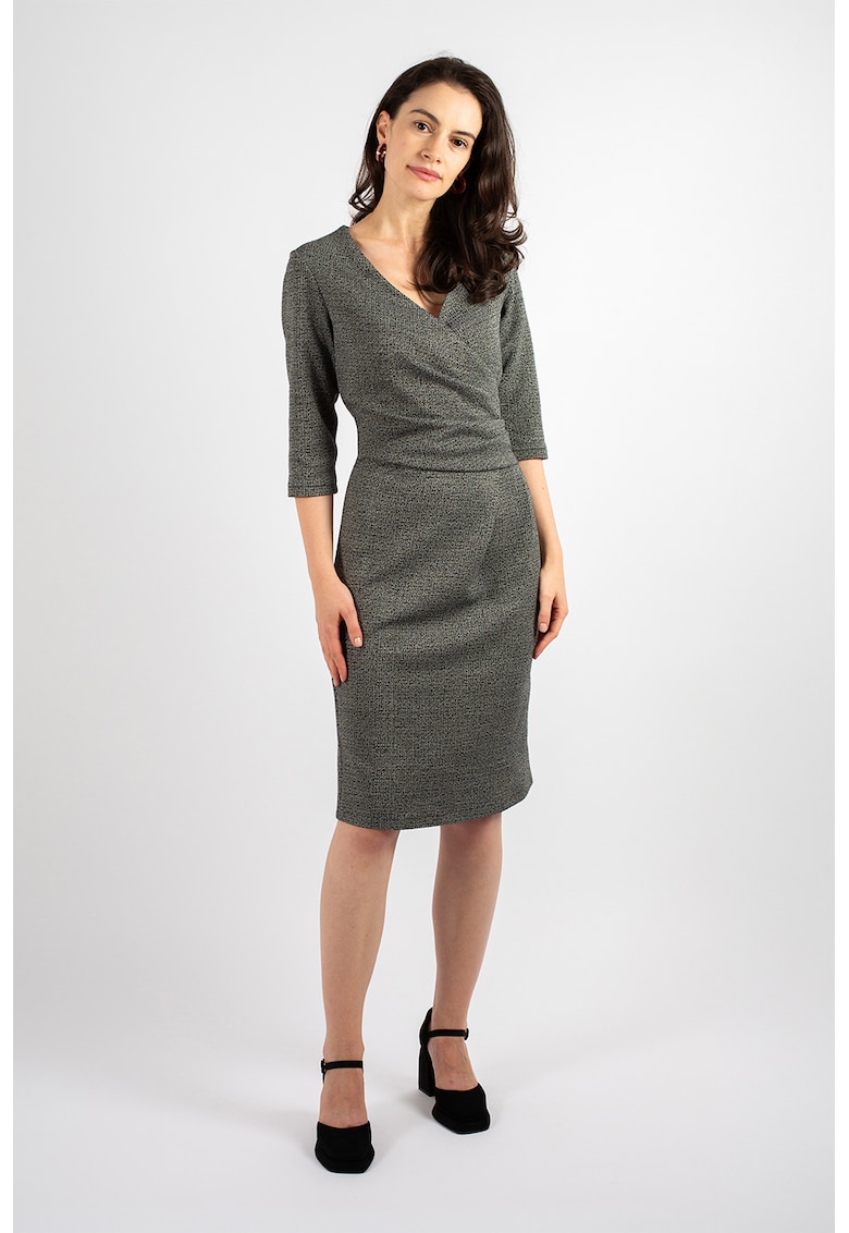 Драпирана рокля Alix - Сив меланж Couture de Marie