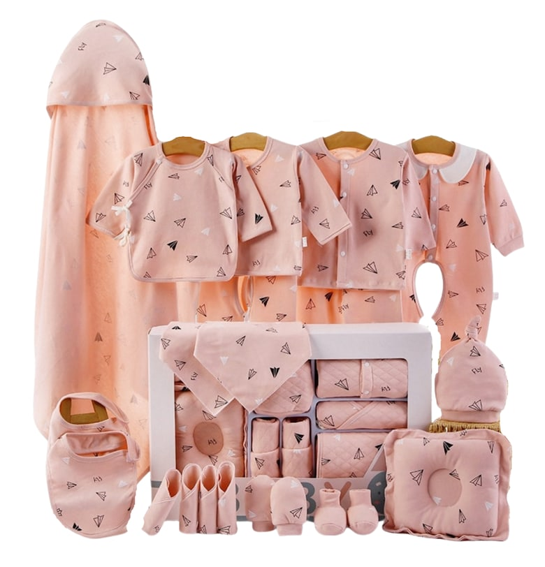 Дрехи за новородени - розов комплект 21 части - бавачка - Розово Nannie