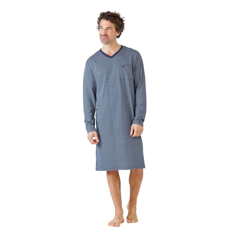 Дълга горна пижама от памук - Син hajo