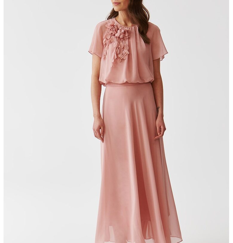 Дълга ефирна рокля - Розово Tatuum