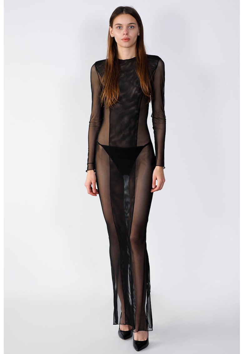 Дълга ефирна рокля - Черен SENSEE