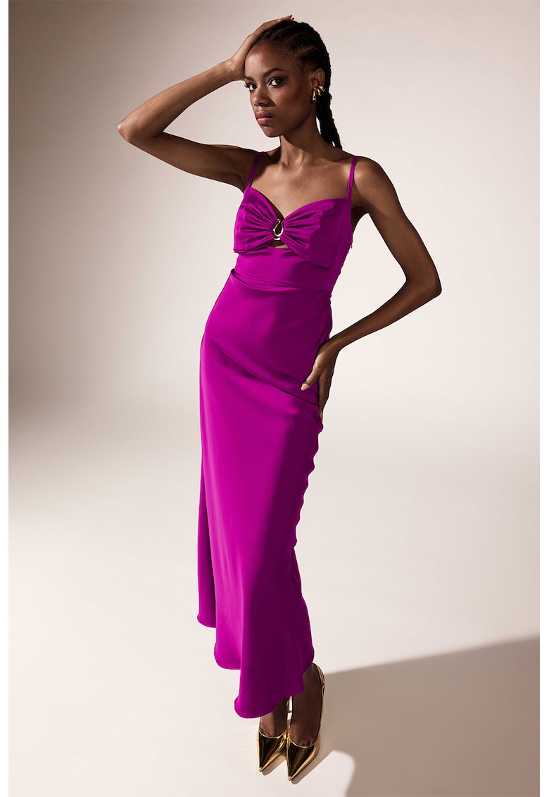 Дълга класическа рокля Sight с метален детайл - Аметист Alina Cernatescu