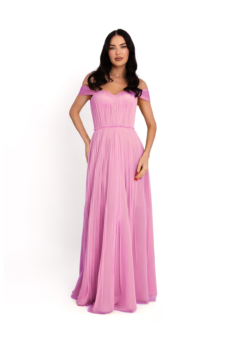 Дълга копринена рокля - Пастелнорозов Acob a porter